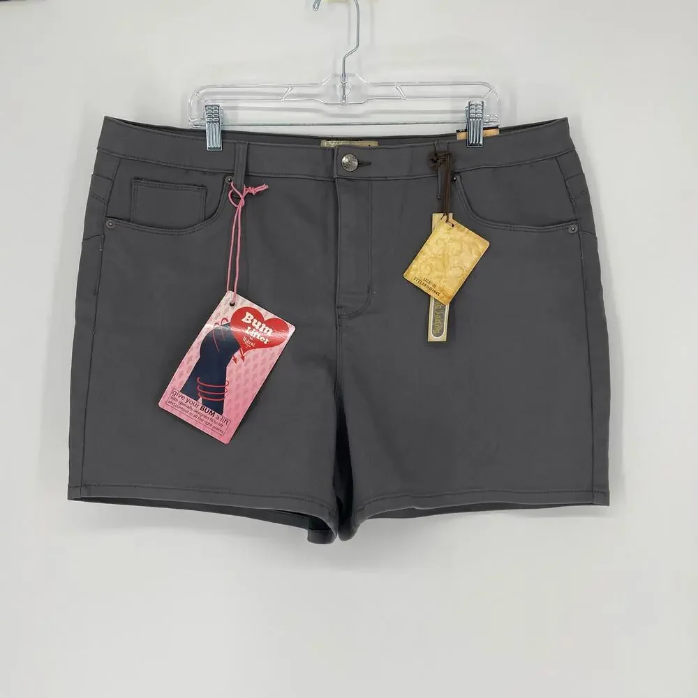 Hybrid & Company High Rise Gray Shorts Size 20